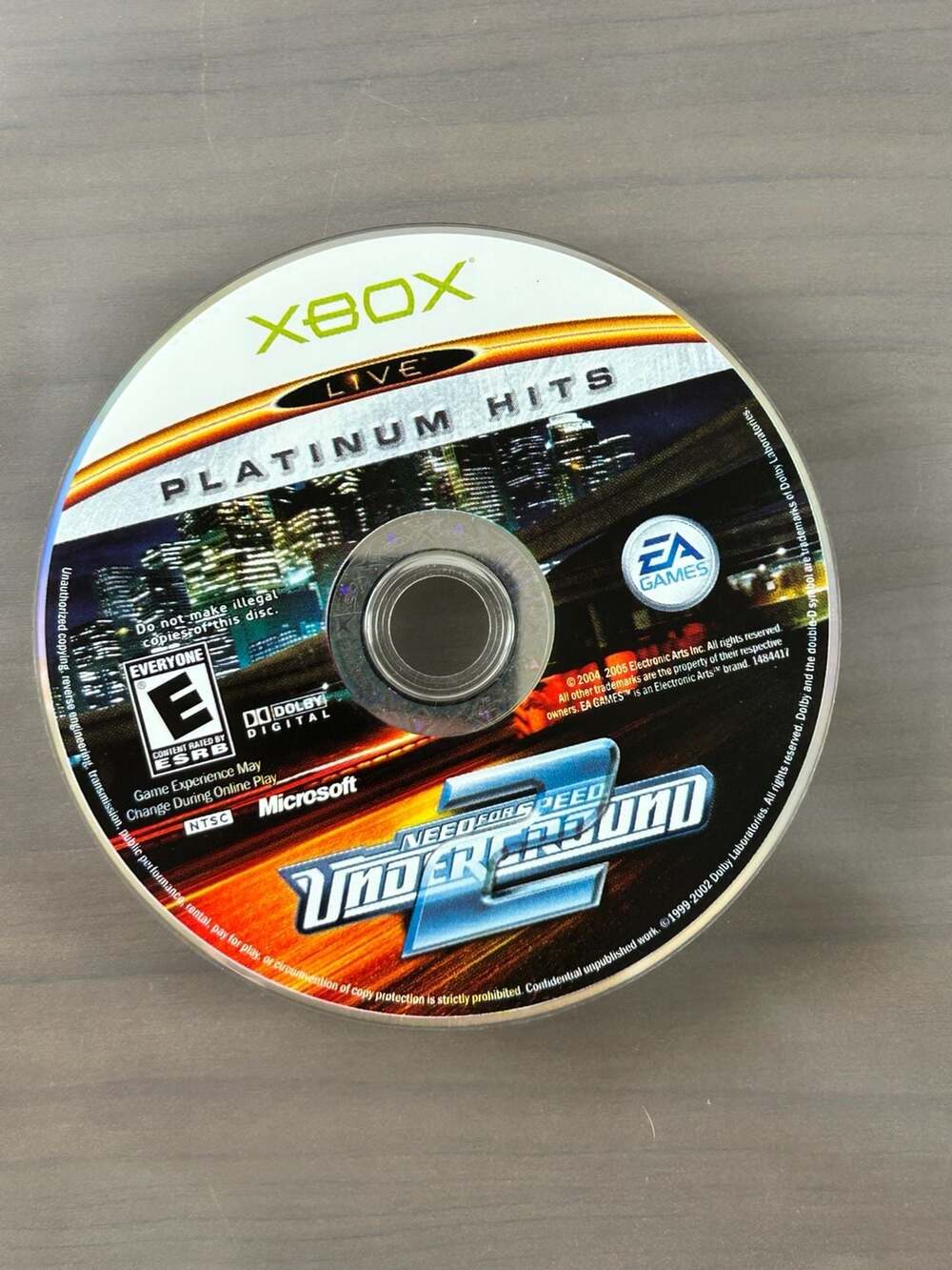 Need for Speed Underground 2 Original Xbox Platinum Hits Disc Only Untested
